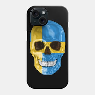 Sweden Flag Skull - Gift for Swede With Roots From Sweden Phone Case