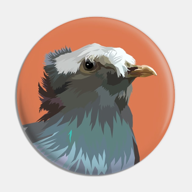 Gloomy Teen Pigeon Pin by BattleBirdProductions