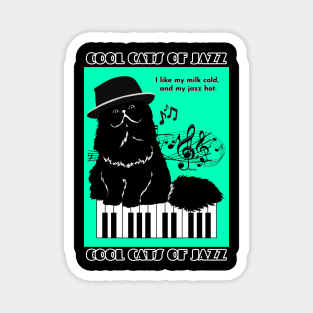 Cool Cats of Jazz-black cat Magnet