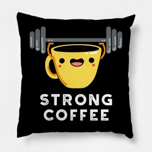 Strong Coffee Cute Food Pun Pillow