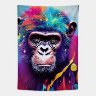 Chimpanzee Ape Animal Discovery Adventure Nature Planet Earth Paint Tapestry