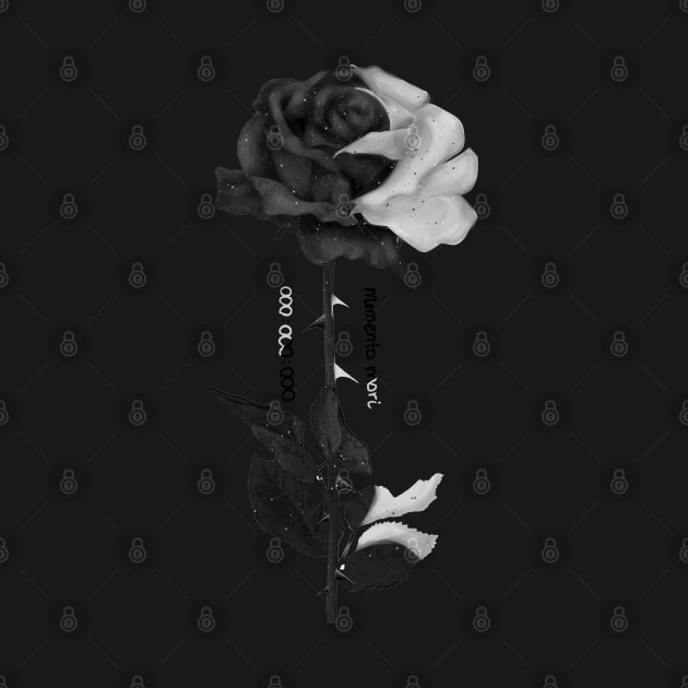 Memento mori Black and white Rose by Sonoyang