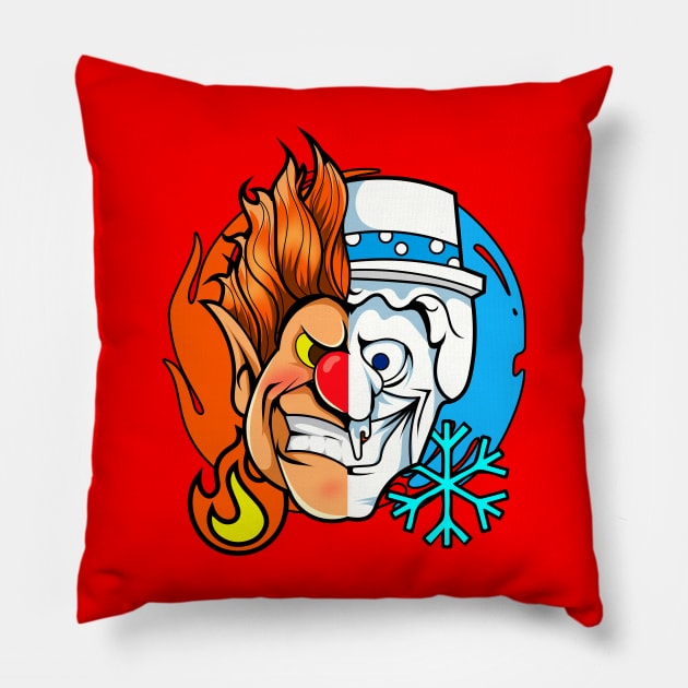 Heating and Cooling Brothers Pillow by DeepDiveThreads