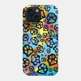 Abstract Fun Colorful Paw Prints Phone Case