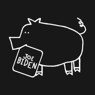 Minimal Cute Pig with Joe Biden Sign T-Shirt