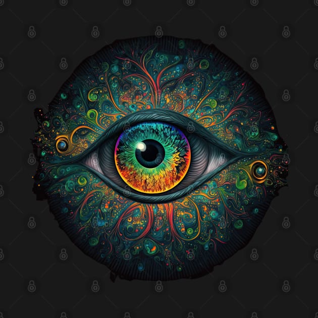 Psychedelic all seeing eye v2 round by AI-datamancer