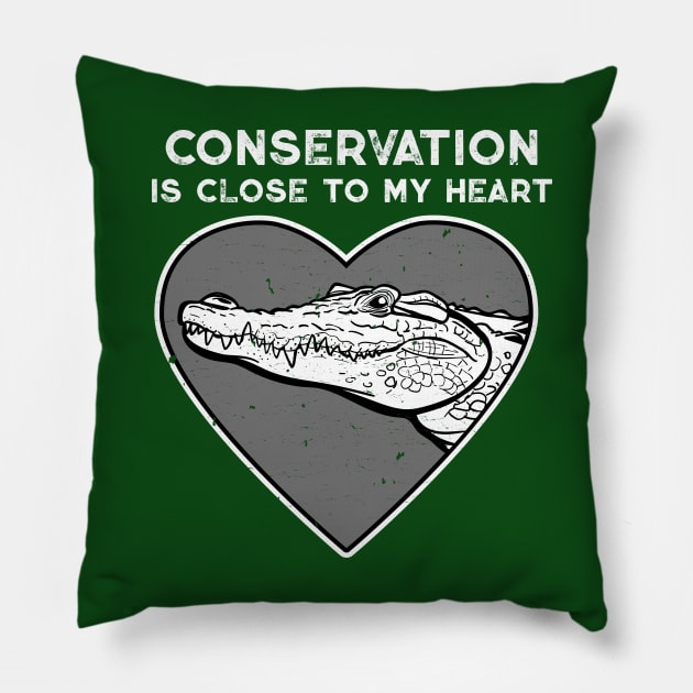 Crocodile Conservation Heart Pillow by Peppermint Narwhal