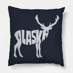 Moose, Alaska (white) Pillow