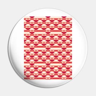Striped Valentines Day Heart Pattern Pin