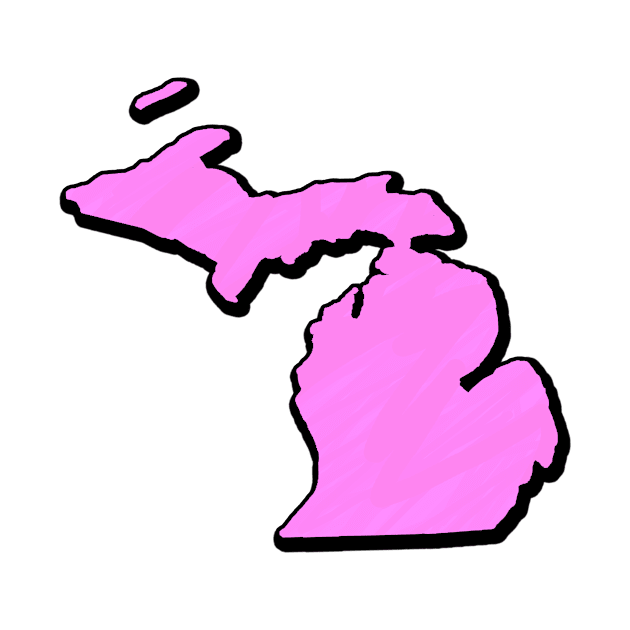 Pink Michigan Outline by Mookle