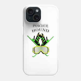 Ski & Snowboarding POWDER HOUND Graphic Design Shirts & Gifts Phone Case