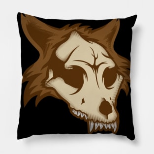 Wolf skull brown Pillow