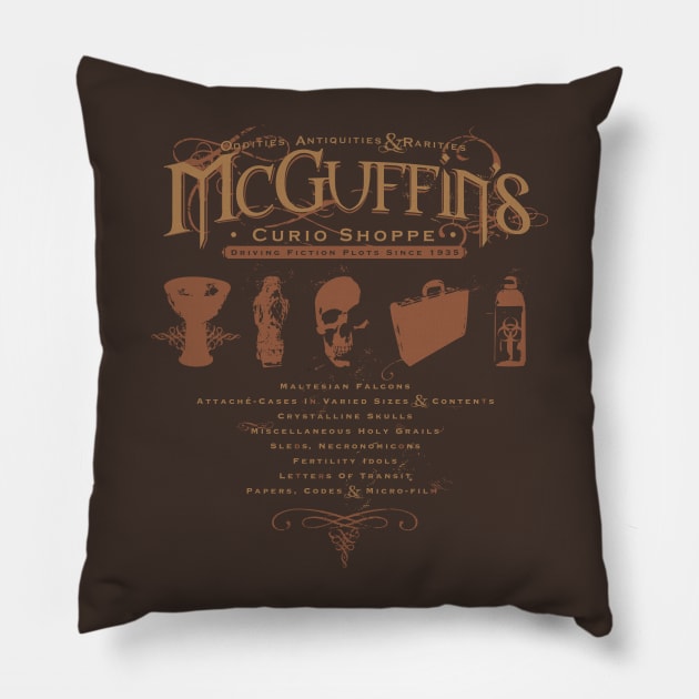 McGuffin's Curio Shoppe Pillow by Captain_RibMan