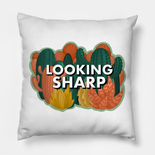 Coral Cacti Pillow by chloeklbennett