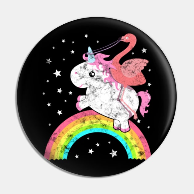 Cute Funny Unicorn Flamingo Riding Rainbow Awesome Pin by Nulian Sanchez