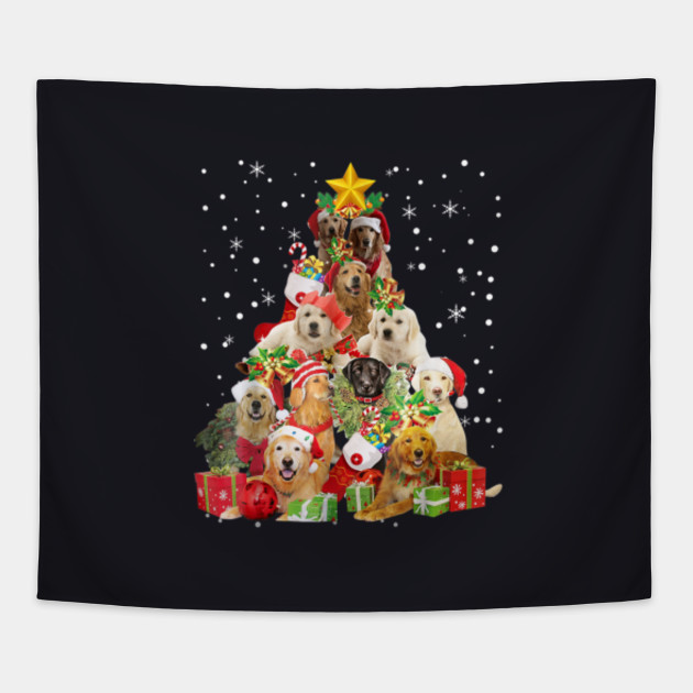 Adorable Golden Retriever Christmas Tree