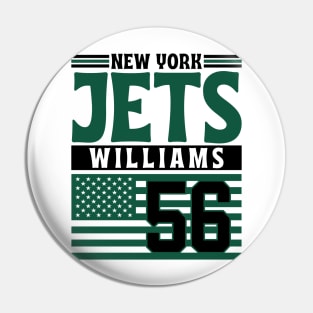 New York Jets Williams 56 American Flag Football Pin