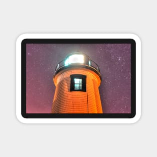 Newburyport Harbor Starry Sky over the Lighthouse Magnet