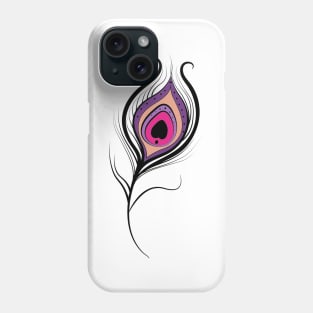 Purple Peacock feather Phone Case