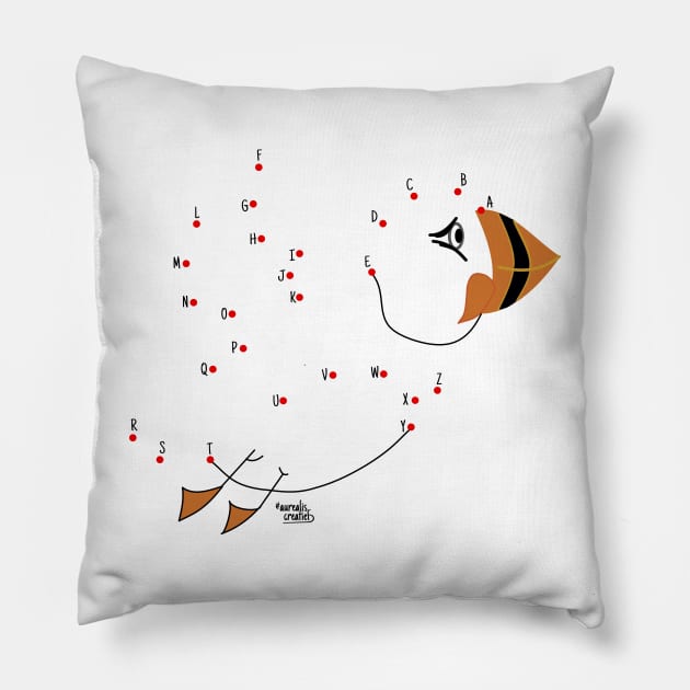 Back to school puffin Pillow by Aurealis