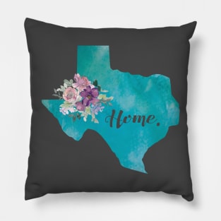 Texas State and Flowers Pillow