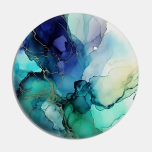 Seaside Sonata - Abstract Alcohol Ink Art Pin