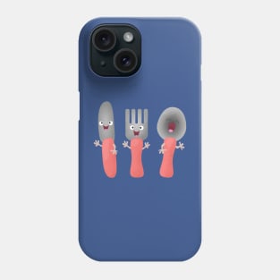 Cute knife fork and spoon cutlery cartoon Phone Case