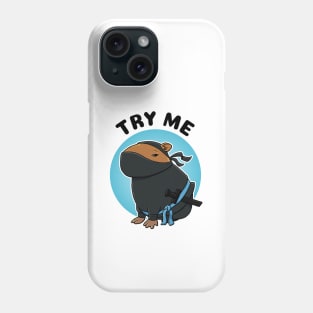 Try Me Capybara Ninja Phone Case