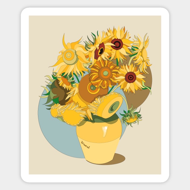 Vincent Van Gogh Sunflowers - Sticker