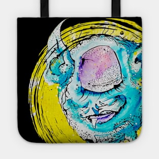 one eye blue monster Tote