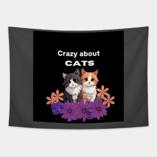 Crazy about cats t-shirt Tapestry