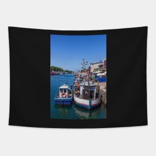 Fishing boats, Alter Strom, Warnemünde, Rostock, Mecklenburg-Western Pomerania Tapestry