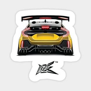 honda civic fk8 rear yellow Magnet