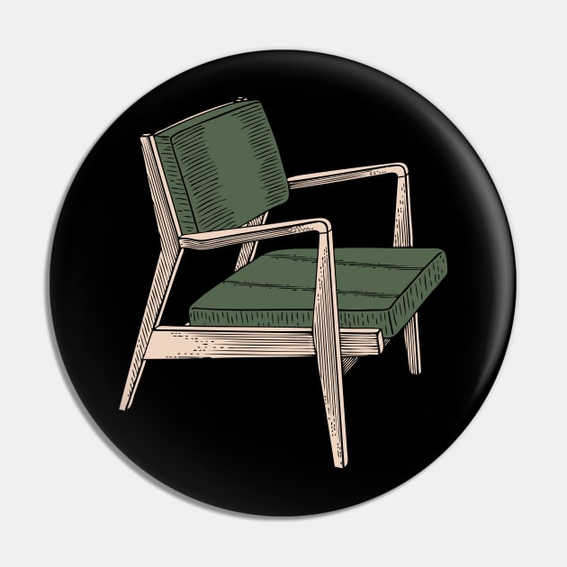 Green Modern Chair Pin by A.P.