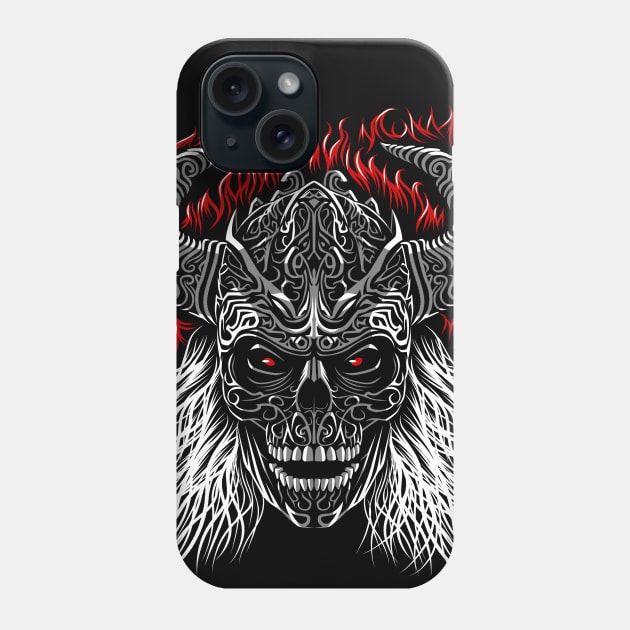 Viking skull tribal Phone Case by albertocubatas