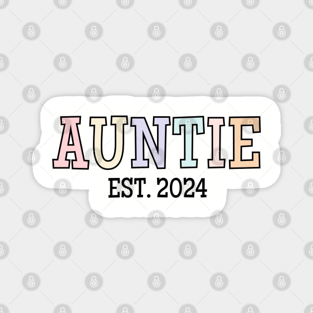 Cute Auntie Est. 2024, Aunt Baby Announcement Magnet by WaBastian