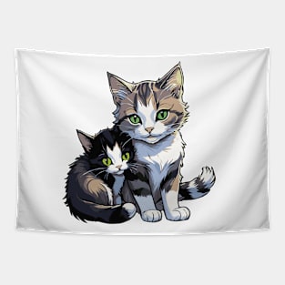 Cozy Companions: Mother Cat and Kitten Tapestry