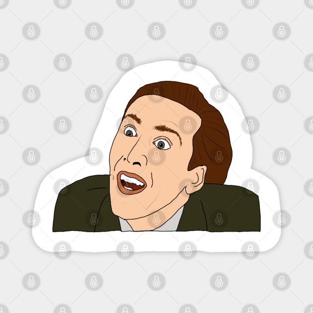 Nic Cage Derp Face Magnet by Tiny Baker