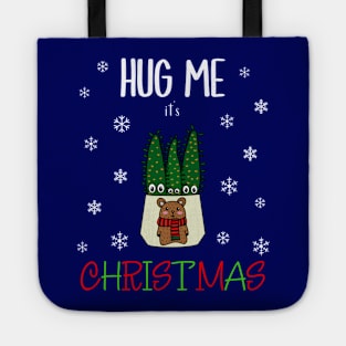 Hug Me It's Christmas - Eves Pin Cacti In Christmas Bear Pot Tote