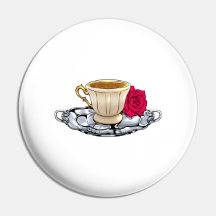 Royalcore teacup - golden cup with rose decoration Pin