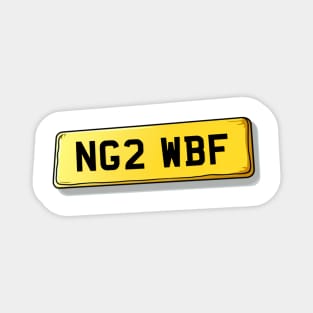 NG2 WBF - West Bridgford Number Plate Magnet