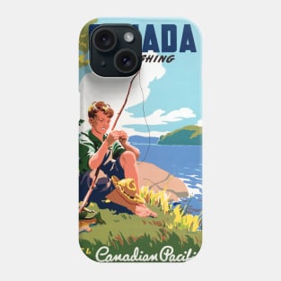 Vintage Travel Poster Canada for Fishing Phone Case