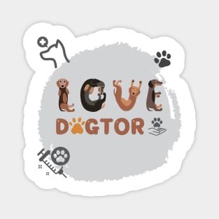 Veterinarian Gifts: Love Dogtor Dog Typography Magnet