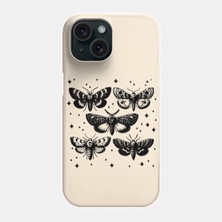 Moth, art, Sfingide Acherontia atropos, with flowers, witch, Halloween, magic, witchcraft, Wiccaoth, Sfingide Acherontia atropos, with flowers, witch, Halloween, magic, witchcraft, Wicca Phone Case