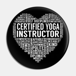 Certified Yoga Instructor Heart Pin