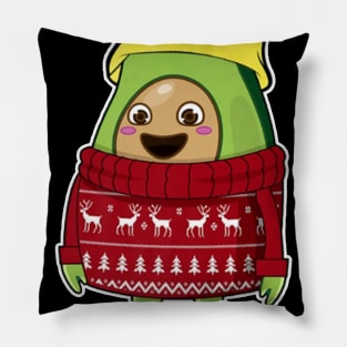 Avocado Santa Hat For Vegetarian Christmas Pillow