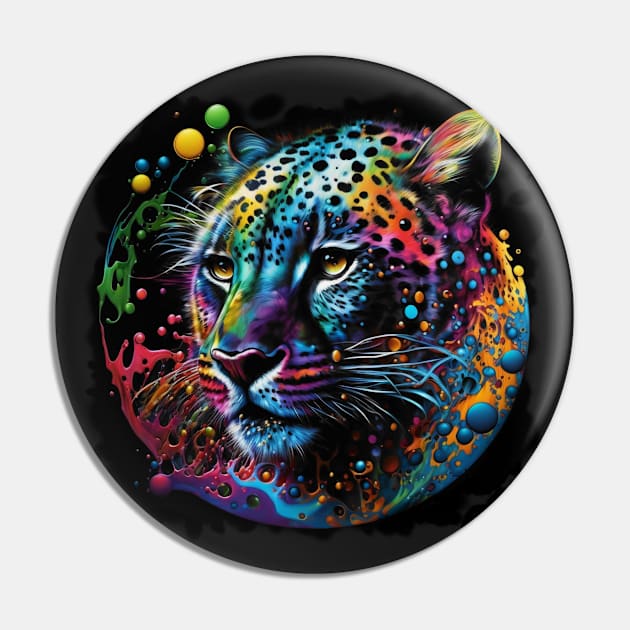 Painted leopard Pin by BloodRubyz