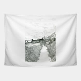 Coastal path at Crail in Fife [ East Coast of Scotland] [Pencil version] Tapestry