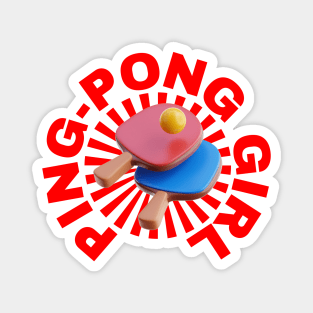 Ping-Pong Girl - Sports Team Pingpong Player Magnet