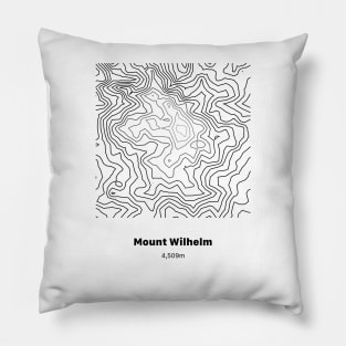 Mount Wilhelm Topographic Map Pillow